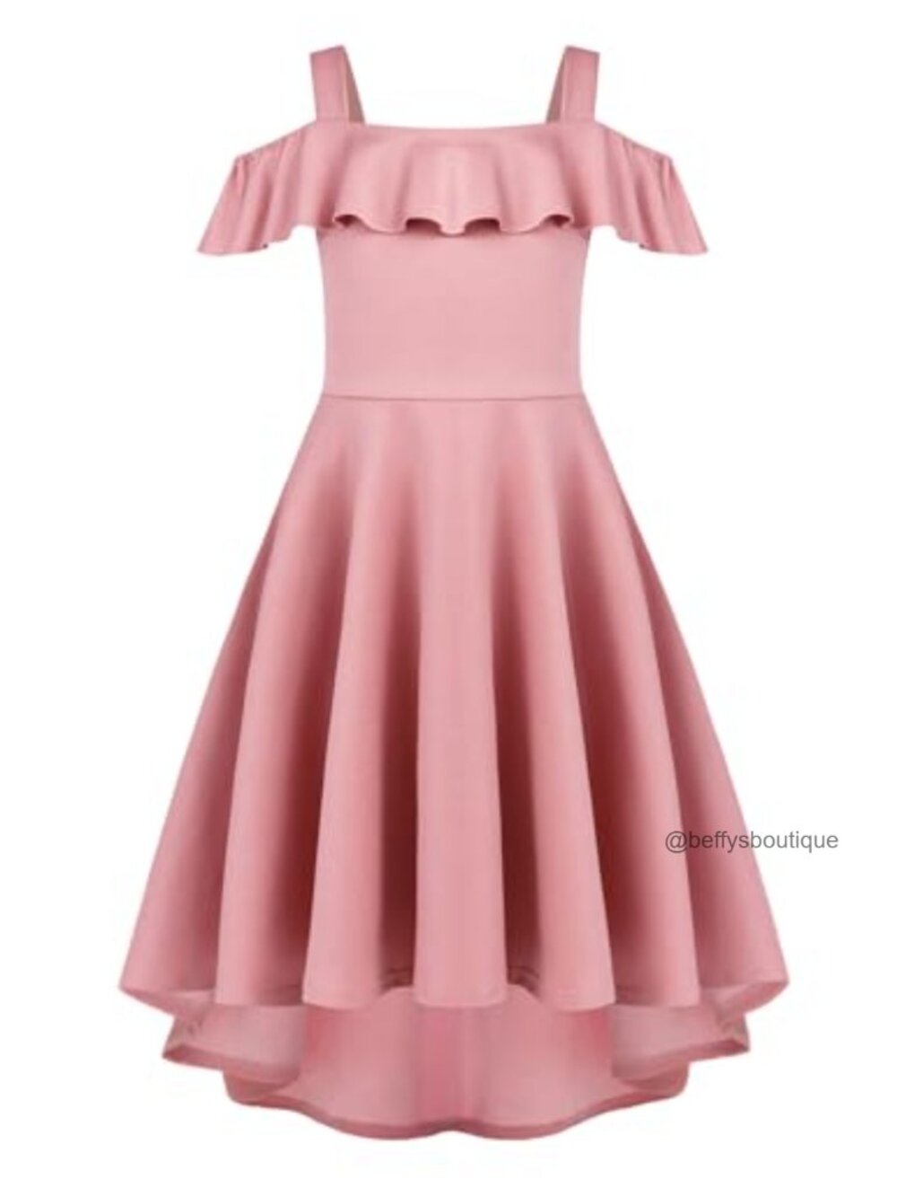 Girls Off Shoulder Midi Dress High Low Hem with Pockets